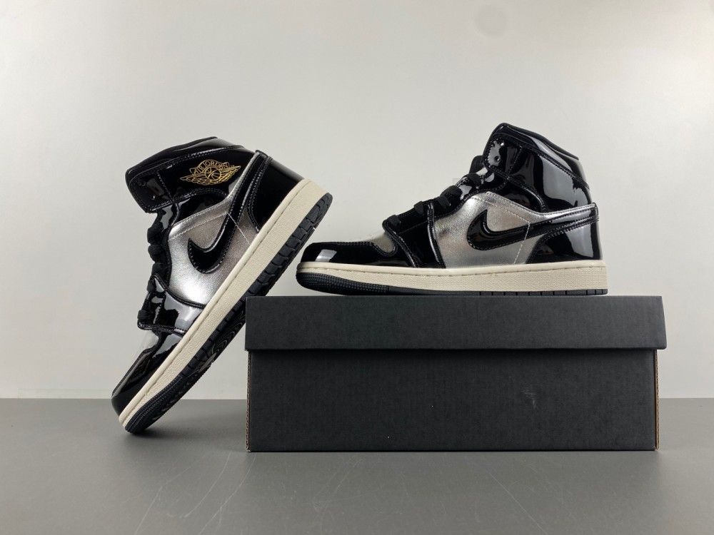 AJ1 Mid Black Metallic Silver Sail Metallic Gold FZ39380-001