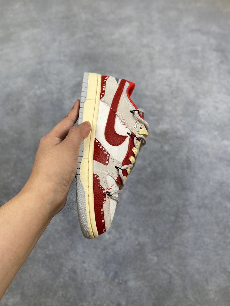 New Arrival AF 1 Low Dunk Suede Grey Red White AJ3261 TEN