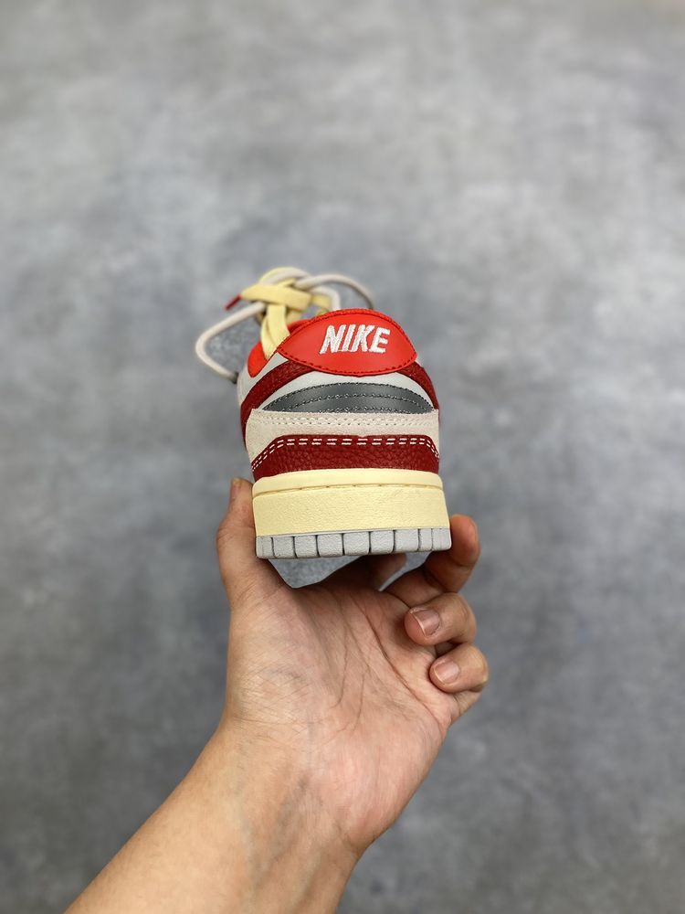 New Arrival AF 1 Low Dunk Suede Grey Red White AJ3261 TEN