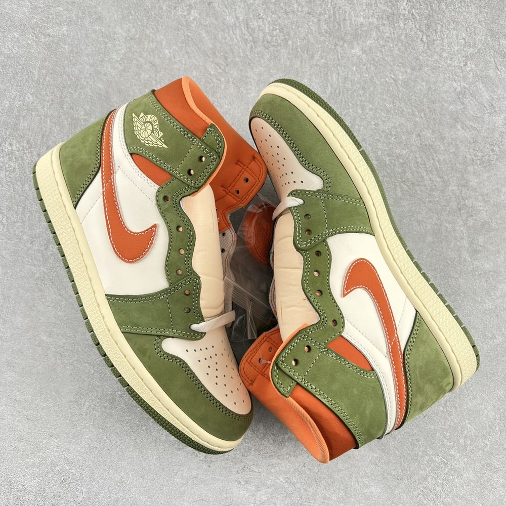 New Arrival AJ1 High OG Celadon Light Olive Bright Mandarin FB9934-300 AJ3151 TEN