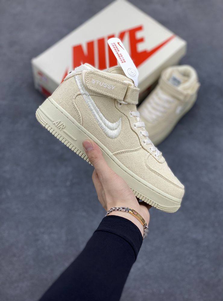 New Arrival AF1 Mid ‘Stussy Fossil’ DJ7841-200 AJ3153 TEN