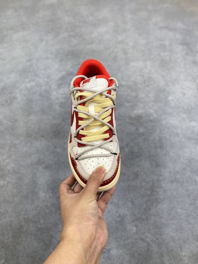 New Arrival AF 1 Low Dunk Suede Grey Red White AJ3261 TEN