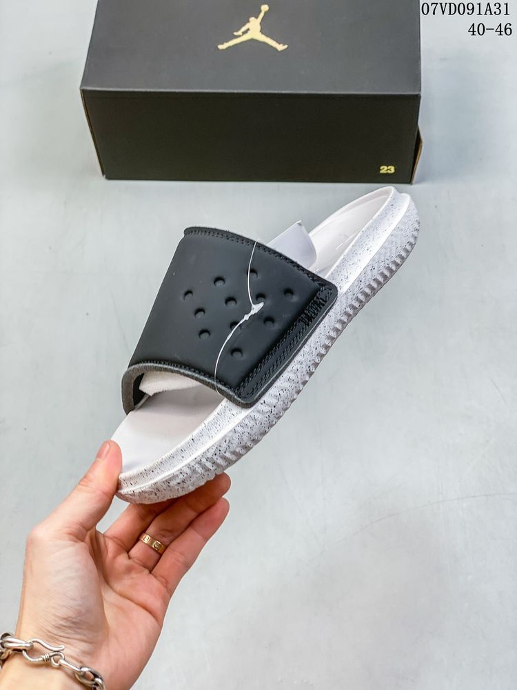 New Arrival AJ Play Slide Black Cement Photon Dust DC9835-003 AJ3007 TEN