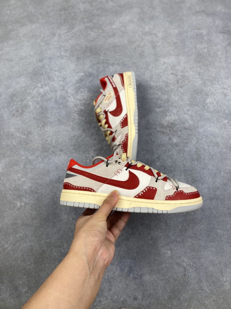 New Arrival AF 1 Low Dunk Suede Grey Red White AJ3261 TEN