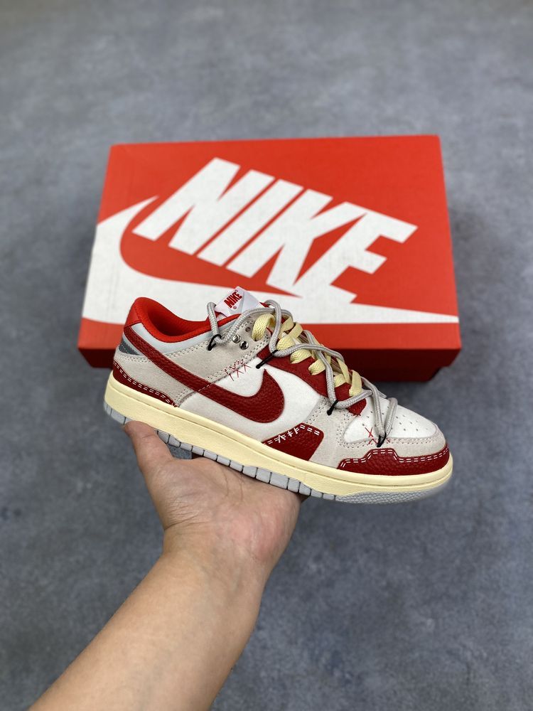 New Arrival AF 1 Low Dunk Suede Grey Red White AJ3261 TEN