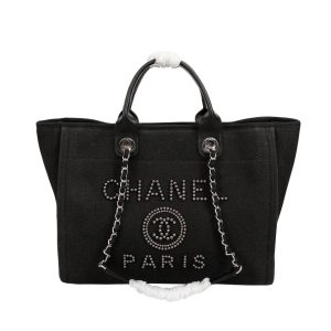 CN Large Deauville Pearl Tote Bag Black For Women A66941 QA