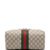 GG Savoy Leather-trimmed Coated-canvas Jacquard Toiletry Case 572767 QA