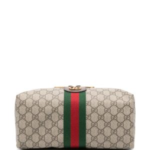 GG Savoy Leather-trimmed Coated-canvas Jacquard Toiletry Case 572767 QA