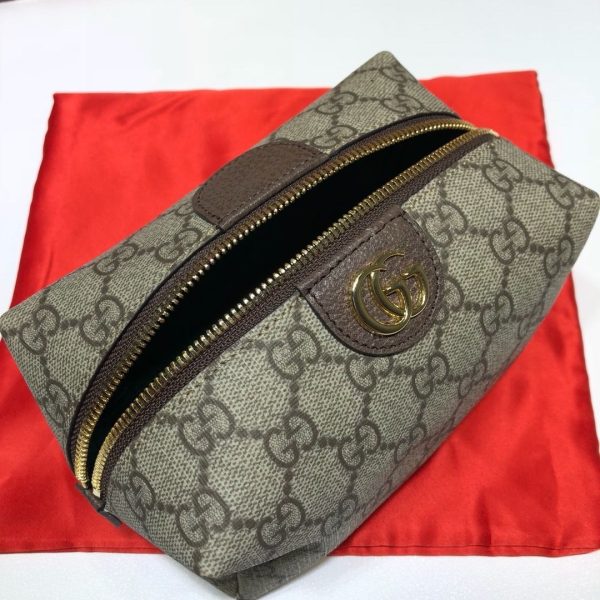 GG Savoy Leather-trimmed Coated-canvas Jacquard Toiletry Case 572767 QA