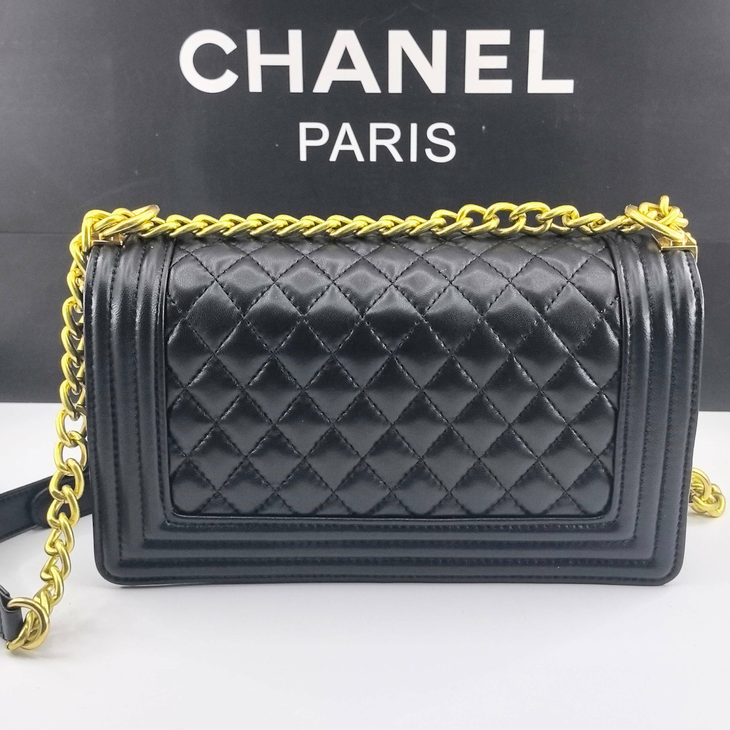 CN Boy Handbag Gold Toned Hardware Black For Women A67086 QA