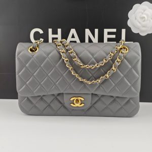 CN Classic Handbag Grey Gold Hardware For Women A01112 QA