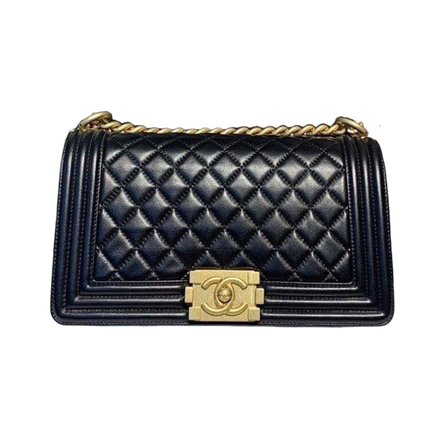 CN Boy Handbag Gold Toned Hardware Black For Women A67086 QA