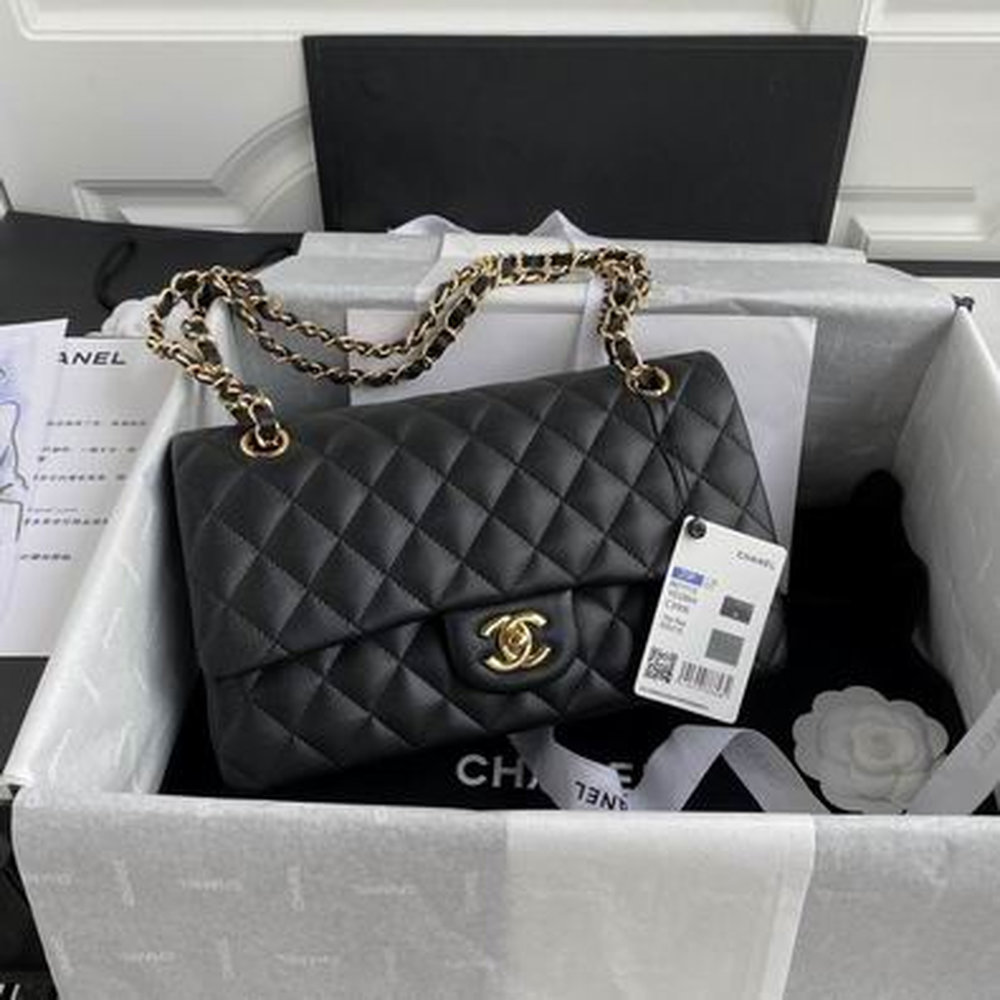 CN Classic Handbag Gold Toned Hardware Black For Women A01112 QA