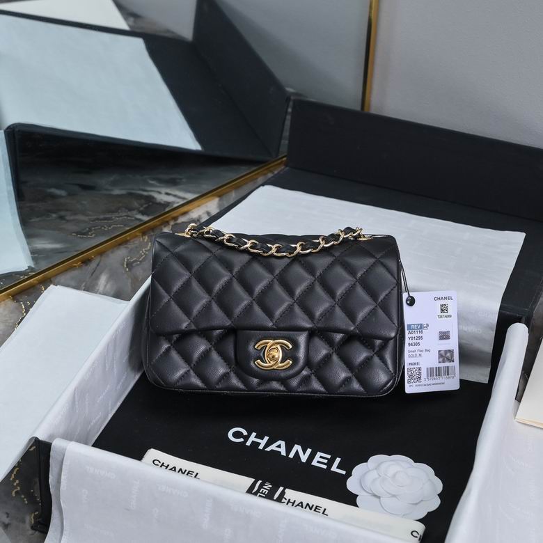 CN Classic Flap Bag Gold Toned Hardware Black For Women A01116 QA
