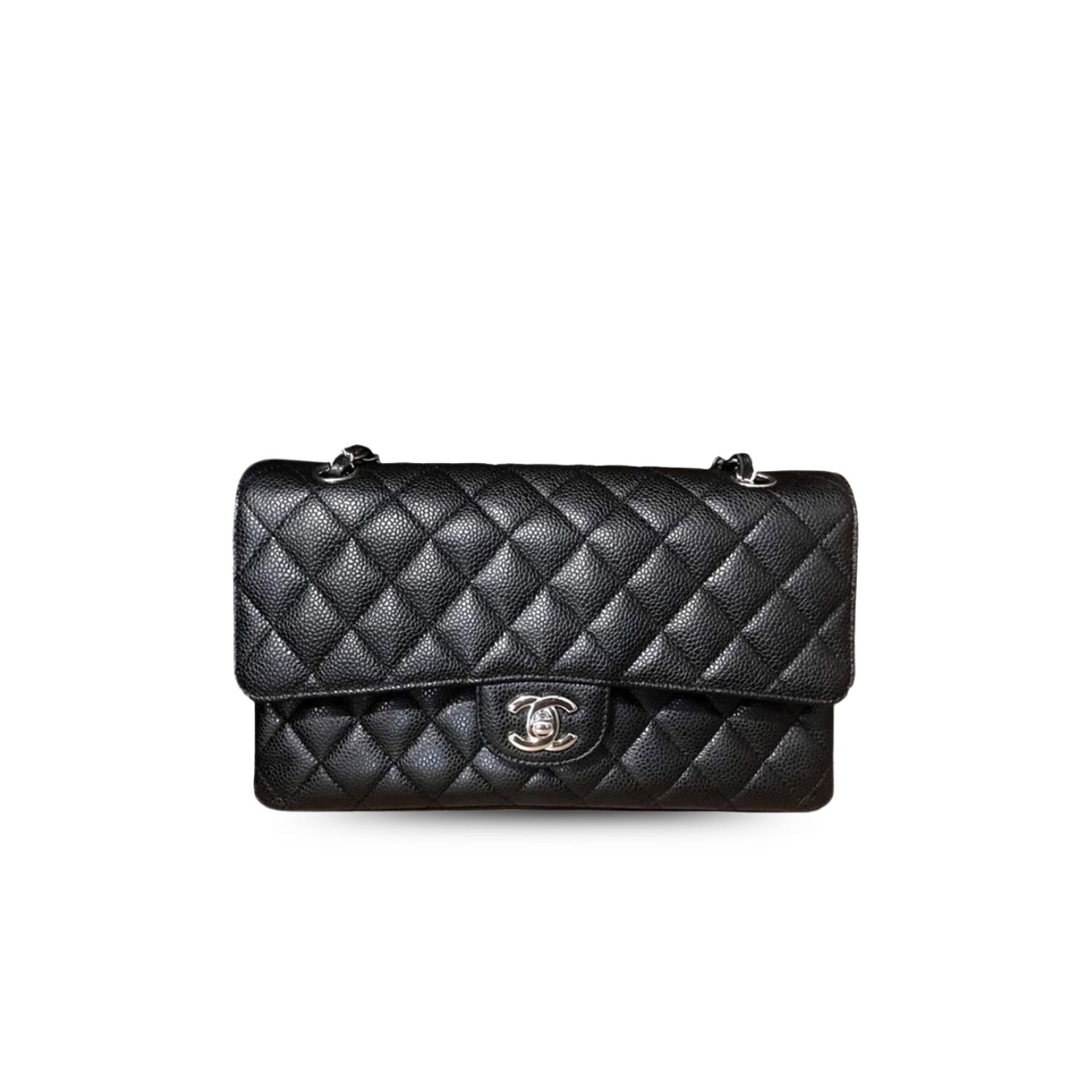 CN Classic Handbag with Silver Hardware in Black for Women A01112 QA CN Classic Handbag with Silver Hardware in Black for Women A01112 QA