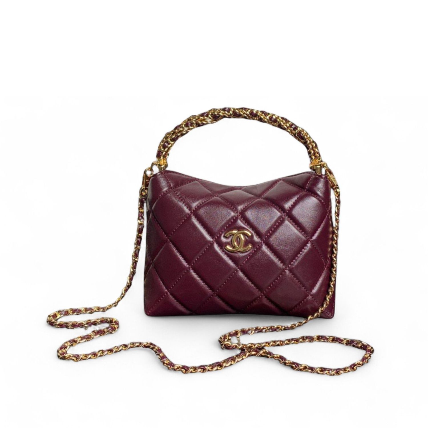 CN Clutch With Chain Burgundy For Women AP4189-B17675-NZG79 QA