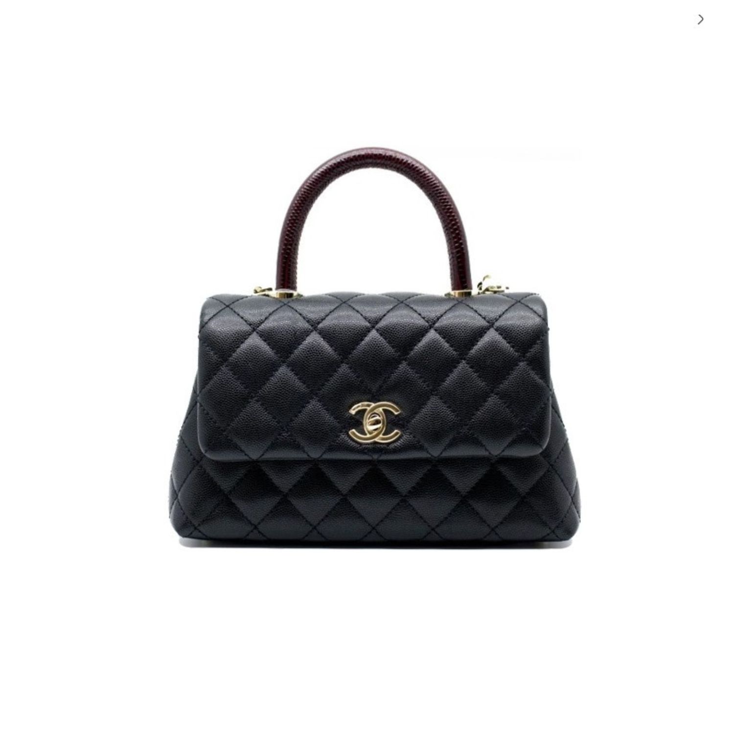 CN Medium Flap Coco Bag With Top Handle Black For Women A92990 QA