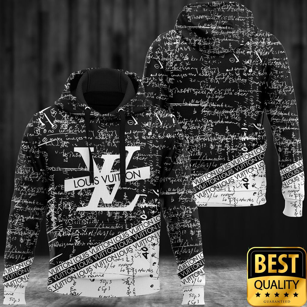 Luxury Louis Vuitton Black White With Brand Name Stripe 3D Shirt And Pants 142