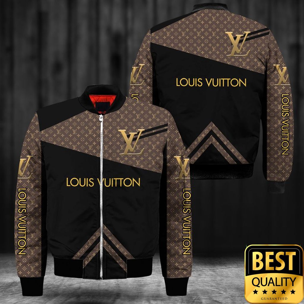 Luxury Louis Vuitton Black And Brown Lines Pattern Name Center 3D Shirt And Pants 133