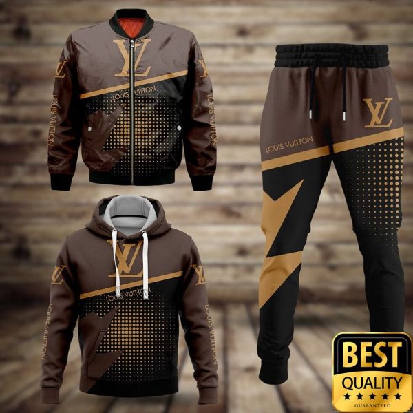 Luxury Louis Vuitton Dark And Light Brown With Logo On Chest 3D Shirt And Pants 157 Luxury Louis Vuitton Dark And Light Brown With Logo On Chest 3D Shirt And Pants 157