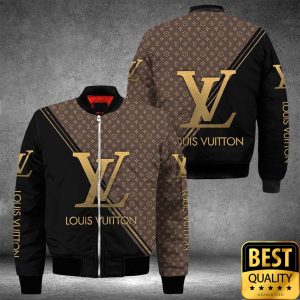 Luxury Louis Vuitton Half Black Half Brown Yellow Diagonal Lines 3D Shirt 164 Luxury Louis Vuitton Half Black Half Brown Yellow Diagonal Lines 3D Shirt 164