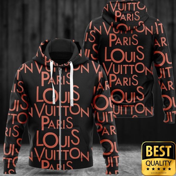 Luxury Louis Vuitton Paris Black With Red Brand Name 3D Shirt And Pants 172 Luxury Louis Vuitton Paris Black With Red Brand Name 3D Shirt And Pants 172