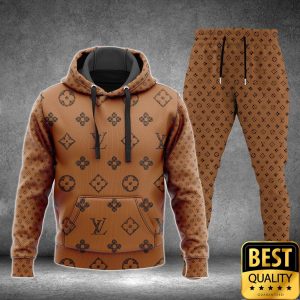 Luxury Louis Vuitton Wood Color With Monogram Canvas Pattern 3D Shirt And Pants 180 Luxury Louis Vuitton Wood Color With Monogram Canvas Pattern 3D Shirt And Pants 180