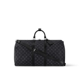 LV Keepall Bandouliere 55 Monogram Eclipse Canvas For Men, Men’s Bags, Travel Bags M40605 PA