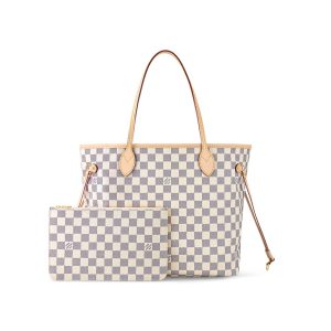 LV Neverfull MM Tote Bag Damier Azur Canvas for Women N41361 PA LV Neverfull MM Tote Bag Damier Azur Canvas for Women N41361 PA