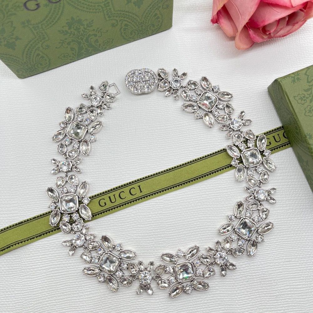 New Arrival Gucci Silver Necklace Women 048
