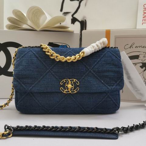 CN 19 Handbag in Denim Blue for Women – Flap Bag, Shoulder, and Crossbody Bag N6832 QA