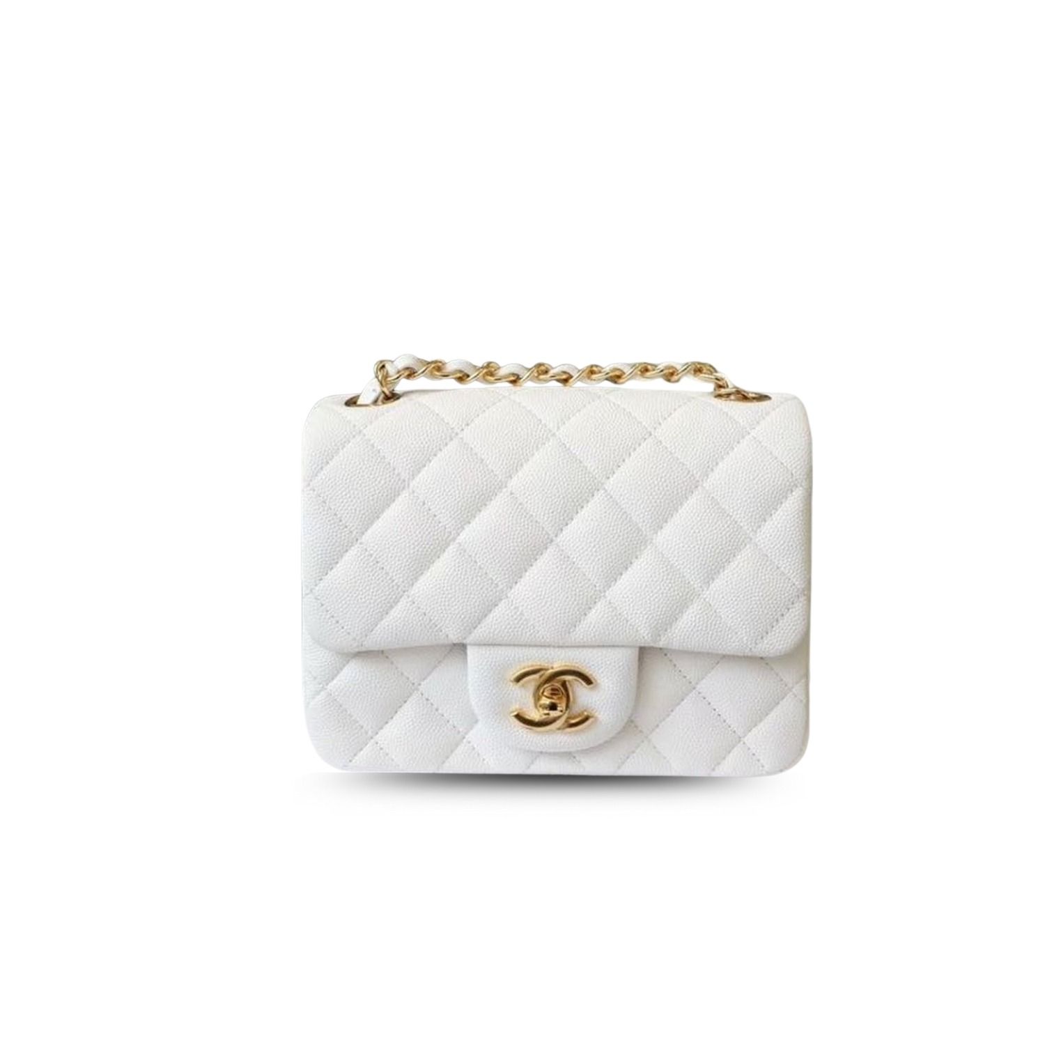 CN Classic Mini Flap Bag Golden Hardware White For Women QA