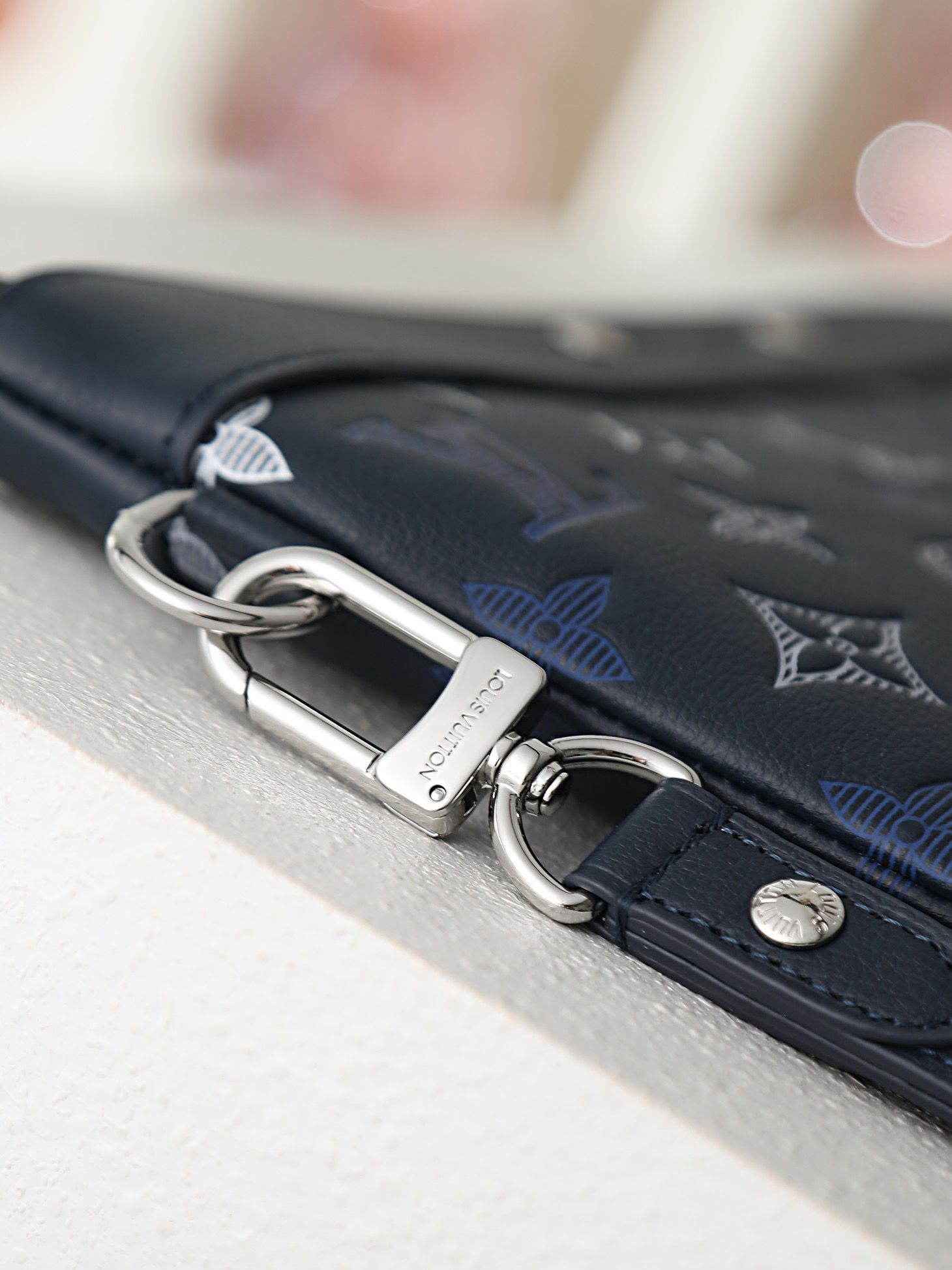 LV Pochette Voyage MM Monogram Ink Navy Blue Clutch Bag 28913 QA