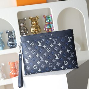 LV Pochette Voyage MM Monogram Ink Navy Blue Clutch Bag 28913 QA