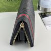 GG Signature Leather Zip Around Wallet Black with Web Stripe 28601 QA