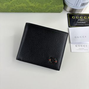 GG Black Leather Bi-Fold Wallet 365464-1 QA