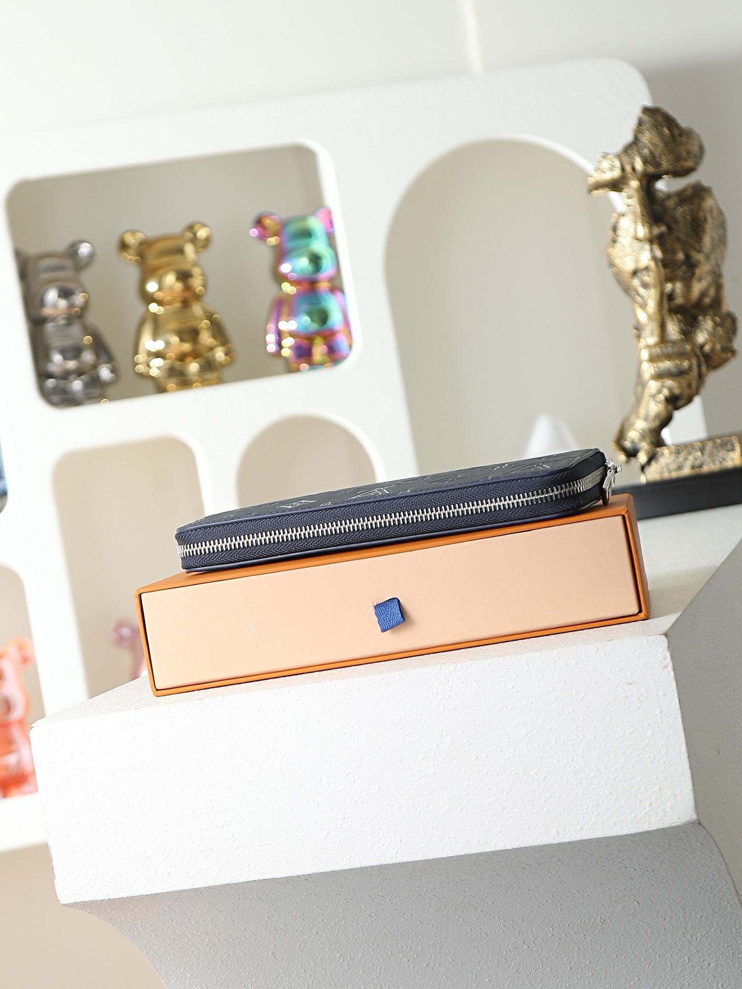LV Zippy Wallet Monogram Shadow Navy Blue 28777 QA
