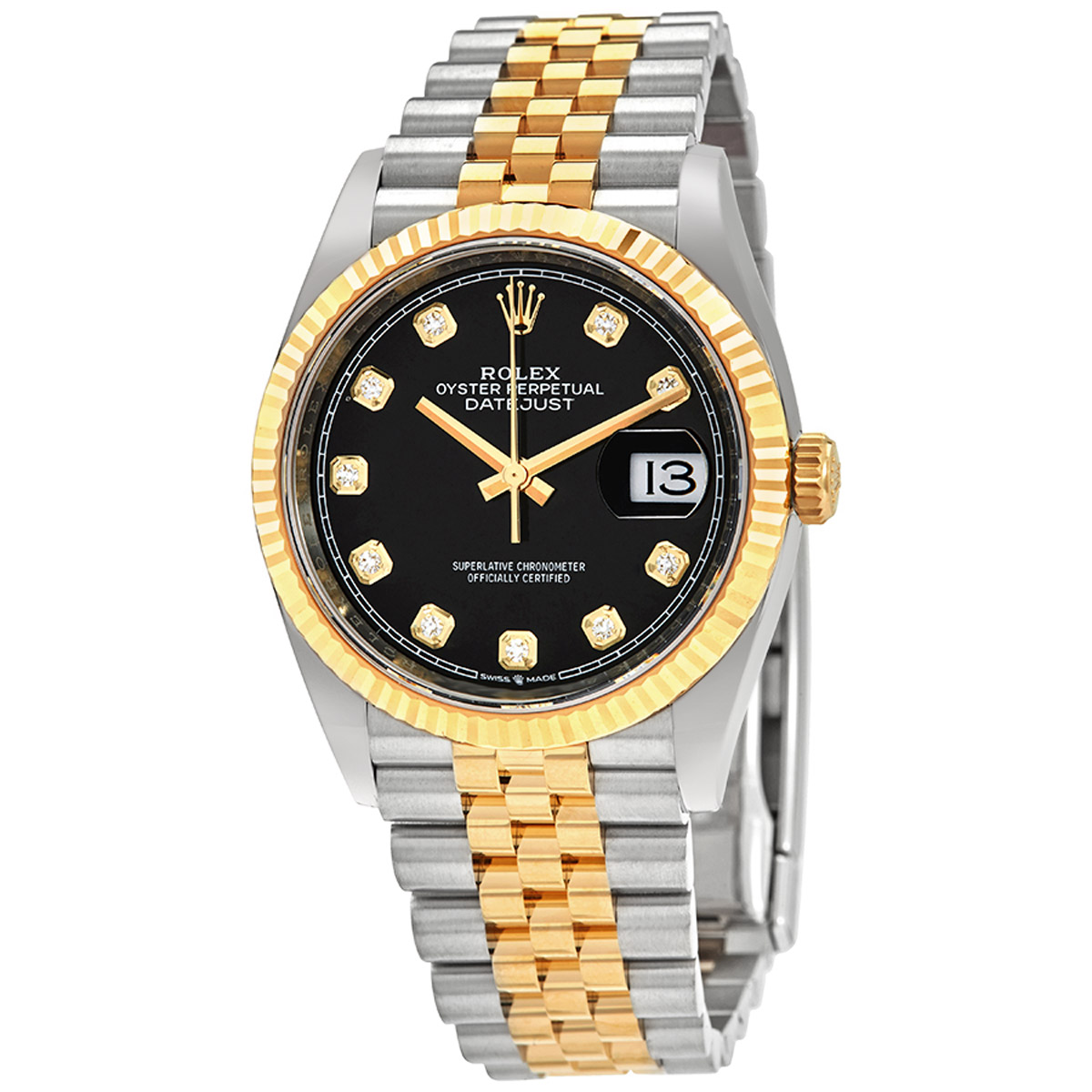 Rolex Datejust 36 Black Diamond Dial Watch
