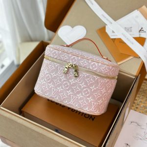 LV Nice Mini Monogram Emblème Pink Vanity Bag BC