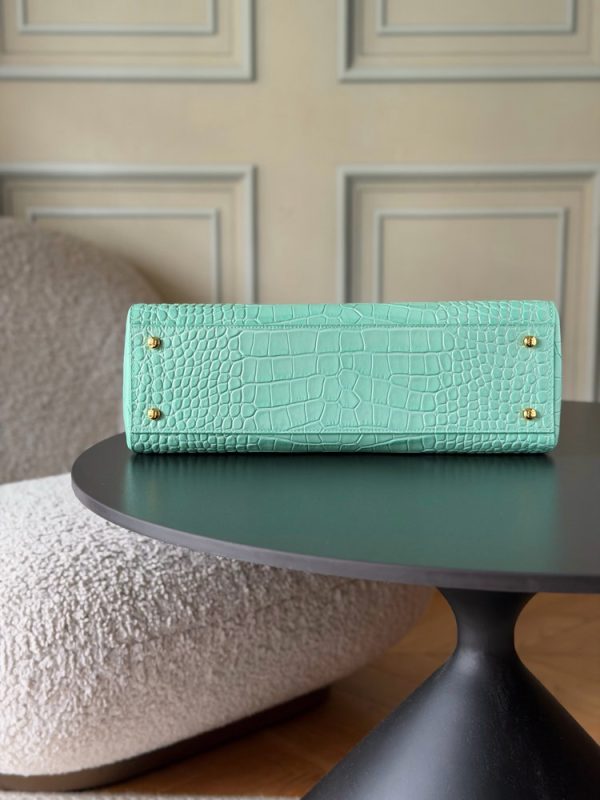 CN Small Shopping Bag Crocodile Embossed Mint Green Bag BC CN Small Shopping Bag Crocodile Embossed Mint Green Bag BC