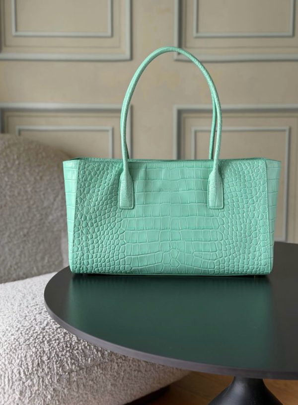 CN Small Shopping Bag Crocodile Embossed Mint Green Bag BC CN Small Shopping Bag Crocodile Embossed Mint Green Bag BC