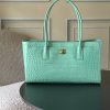 CN Small Shopping Bag Crocodile Embossed Mint Green Bag BC CN Small Shopping Bag Crocodile Embossed Mint Green Bag BC