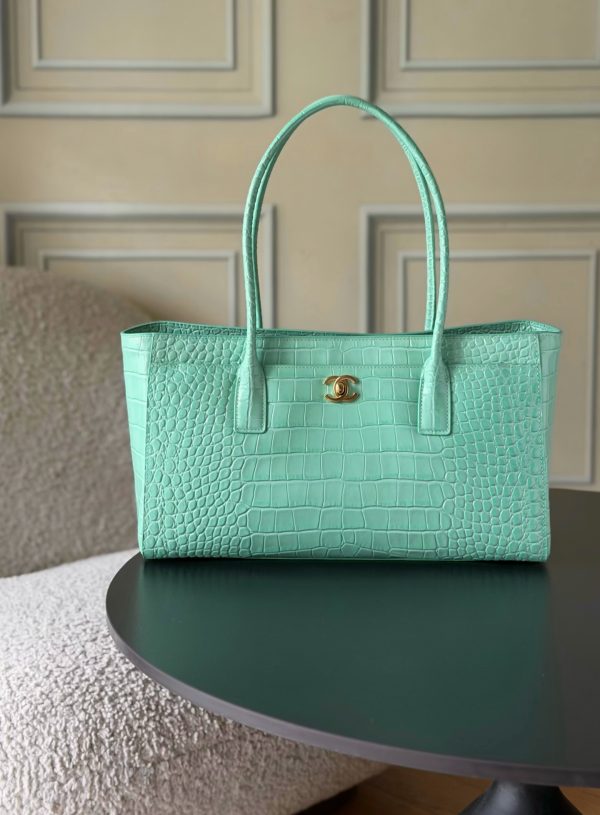 CN Small Shopping Bag Crocodile Embossed Mint Green Bag BC CN Small Shopping Bag Crocodile Embossed Mint Green Bag BC