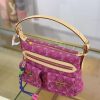 LV Baggy Monogram Denim Fuchsia Bag