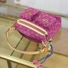 LV Baggy Monogram Denim Fuchsia Bag