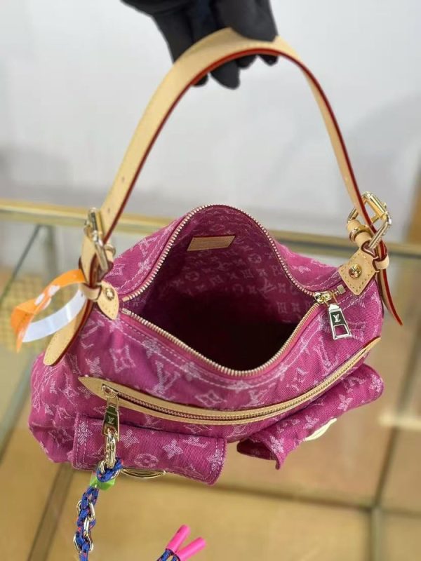 LV Baggy Monogram Denim Fuchsia Bag