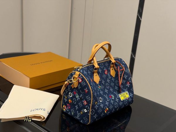 LV Speedy Acid Rain Monogram Denim Bag C2301950