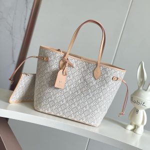 LV Neverfull MM Tote Bag in Light Grey Monogram KK04550 LV Neverfull MM Tote Bag in Light Grey Monogram KK04550