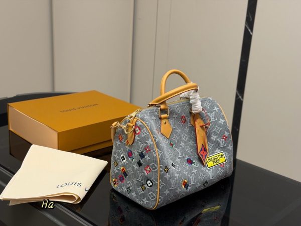 LV Speedy Acid Rain Monogram Denim Bag C2301950