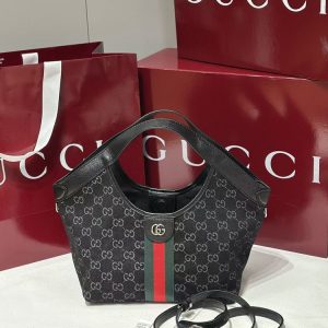 GG Giglio Small Tote In Black Denim Bag